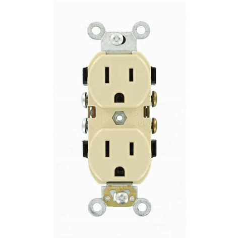 Leviton 15 Amp Industrial Grade Heavy Duty Self Grounding Duplex Outlet