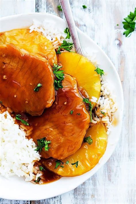 Cook the pork chops for 4 hours in the slow cooker, for. Slow Cooker Hawaiian Pork Chops | Creme De La Crumb
