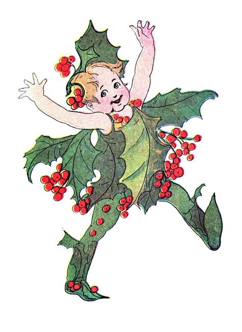 Christmas decorations pinterest images instagram logo clipart. Free Vintage Clip Art - Flower Fairies - Christmas ...