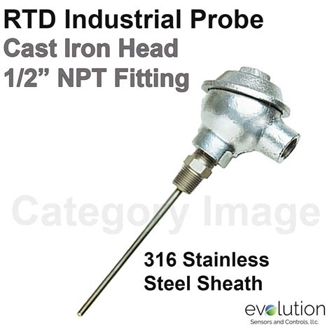 Rtd Probes With Cast Iron Connection Head Spring Loaded Rtd Probes