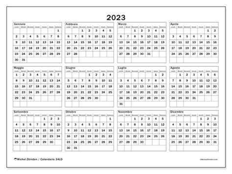 Calendario 2023 Da Stampare 34LD Michel Zbinden CH