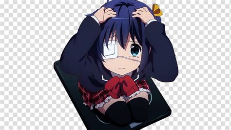 Cute Rikka Girl With Eyepatch Anime Character Transparent Background