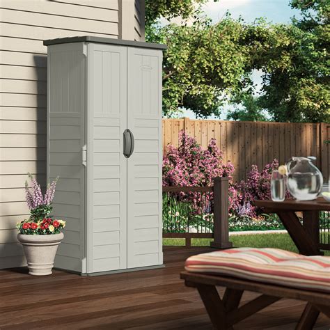 This small shed provides extra storage along the side of the house without encroaching on yard space. Suncast 2.7 Ft. W x 2.1 Ft. D Plastic Tool Shed & Reviews ...