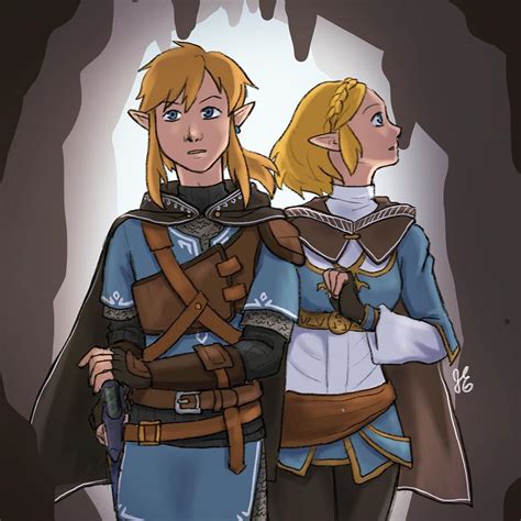 legend of zelda breath of the wild sequel art link and princess zelda botw 2 chatknight