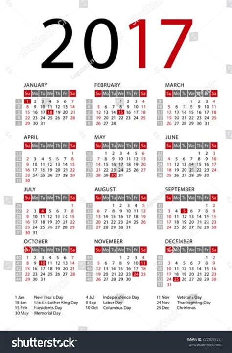 Malaysia public holidays calendar 2017. Calendar 2017 Template, Week Starts Sunday. Us Public ...
