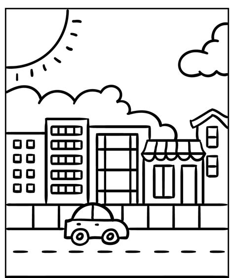 Free Printable City Coloring Pages For Kids Gbcoloring