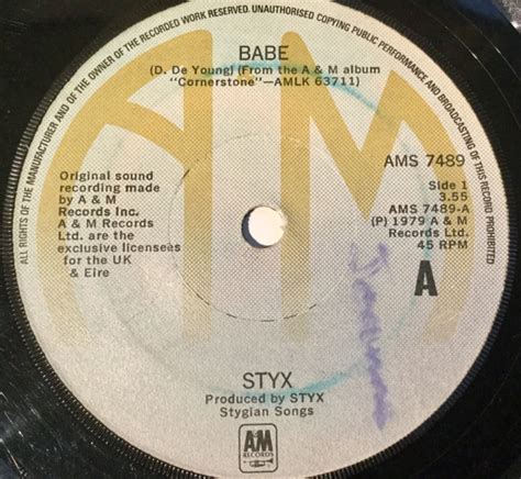 Styx Babe 1979 Vinyl Discogs