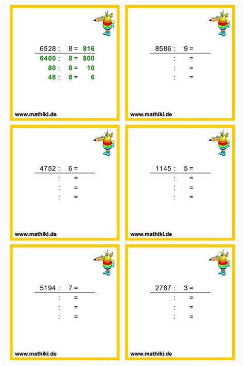Das langsam ansteigende niveau der aufgaben bietet immer wieder neue herausforderungen und ermöglicht den einsatz der lernhilfe von der 4. Halbschriftliche Division (Klasse 4) - Lade Dir das Arbeitsblatt mit Lösungen noch heute ...