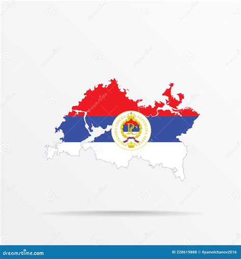 Vector Map Republic Of Tatarstan Combined With Republika Srpska Flag