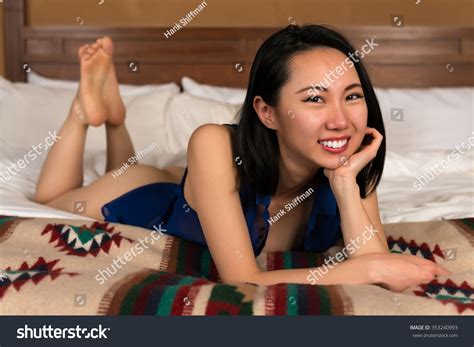 Pretty Slender Chinese Woman Nude Under Stock Photo