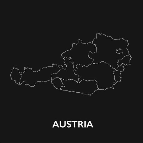 Premium Vector Simple Map Of Austria Isolated On Black Filled And