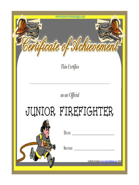 Firefighter Certificate Template Fill Online Printable Fillable