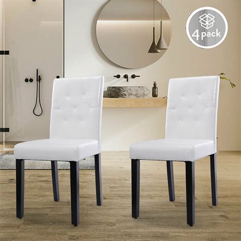 The size and shape of the dining area are carefully by the size of the family, the size and whole of furniture, and the minimum medium ideal measurements: Lowestbest 4 Piece Dining Chairs, PU Leather Dining Room ...