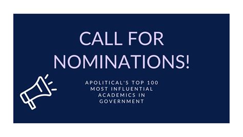 Call For Nominations 100 Most Influential Academics In Government