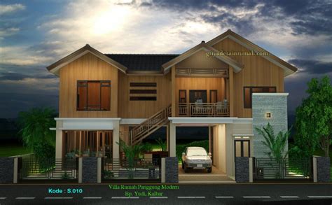 gambar rumah  lantai style villa bali tropis desain