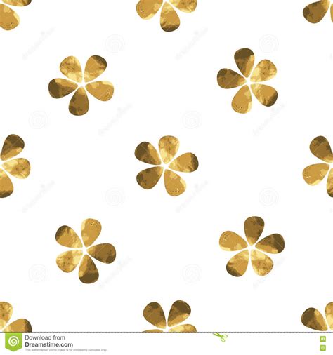 Gold Floral Seamless Pattern Stock Vector Illustration Of Floral