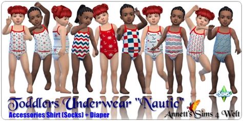 Annett`s Sims 4 Welt Toddlers Underwear Nautic • Sims 4 Downloads