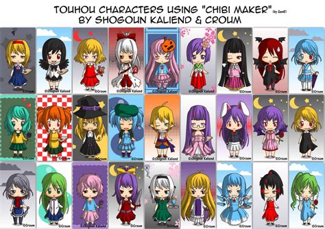Touhou Characters Using Chibi Maker V11 By Shogounkaliend On Deviantart