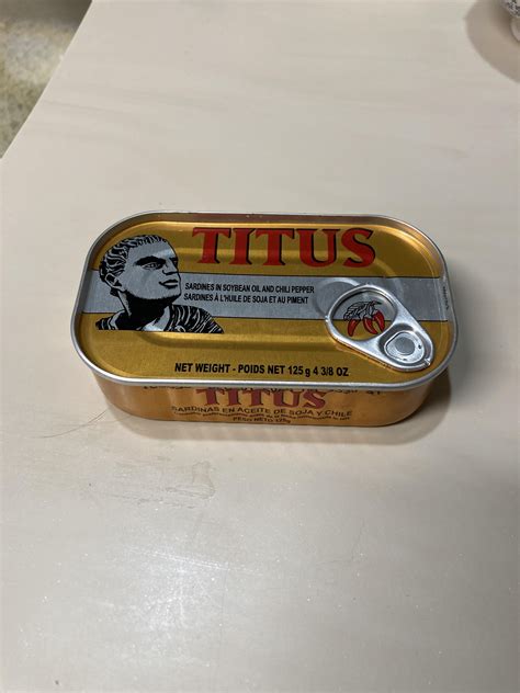 Titus Sardines In Soybean Oil With Hot Pepper Rcannedsardines
