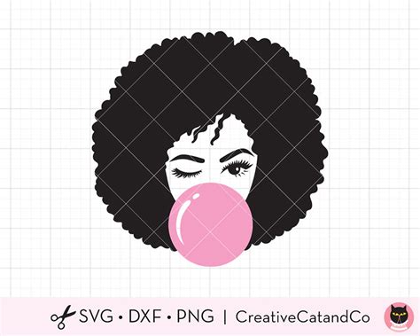 Afro Black Woman Bubble Gum Svg Melanin Poppin Bubble Gum Girl Etsy Espa A