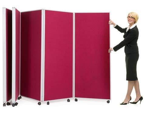 Mobile Concertina Divider Partitions Folding Display Boards On Wheels