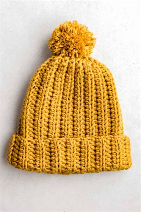 Learn How To Make An Easy Crochet Beanie Hat With Stretchy Knit Look