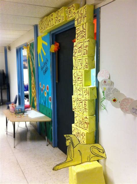 These egyptian party decorations will help your theme ideas come to life. Egypt door for classroom. PHOTO @ blogs.glnd.k12.va ...