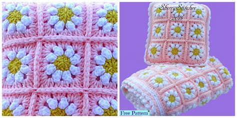Crochet Daisy Flower Blanket Free Pattern Diy 4 Ever