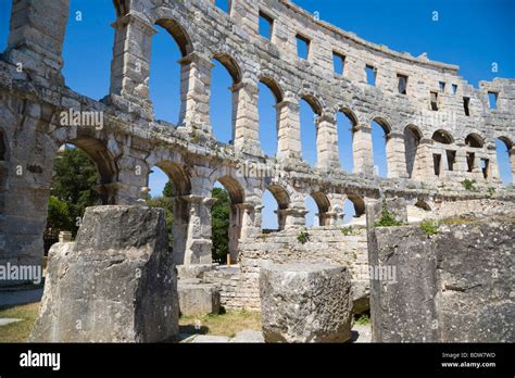 Pula Arena Roman Amphitheatre Pula Istria Croatia Europe Stock