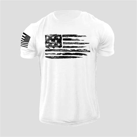 Usa American Distressed Flag Patriotic Army Style T Shirt For Men Etsy