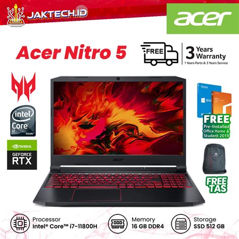 Jual Acer Predator Nitro 5 An515 57 I7 1180h Rtx 3060 16gb 512ssd Win10
