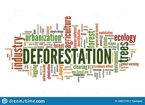 Deforestation word cloud stock illustration. Illustration of forest - 168612184