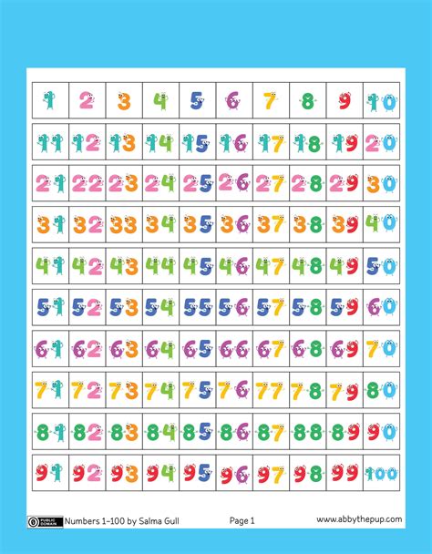 Numbers 1 100 Flash Cards Free Printable Papercraft Templates