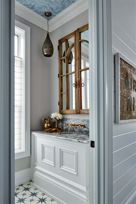 The exquisitely chosen furnishings and accents scale the range from the heaviness of indigo blue to the lightness of denim. It's Down to the Details for Sarah Richardson | Bathroom ...