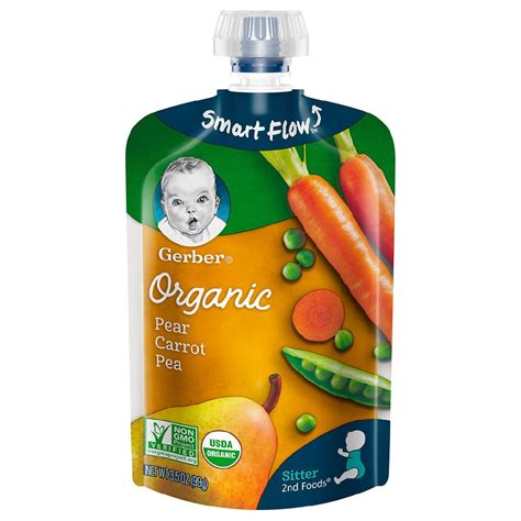 Gerber 2nd Foods Organic Baby Food Pouches Pear Carrot Pea Walgreens