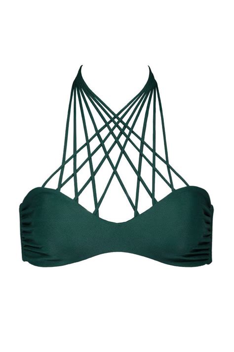 Mikoh Swimwear Synthetic Kahala Stringy High Neck Bikini Top Kelp