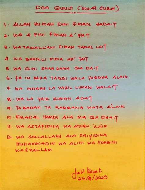 Doa qunut solat subuh✔terdapat banyak pendapat dan pandangan di kalangan ulama tentang bacaan doa qunut. Doa Qunut, Doa Besar Waktu Subuh Bagi Tolak Bahaya ...