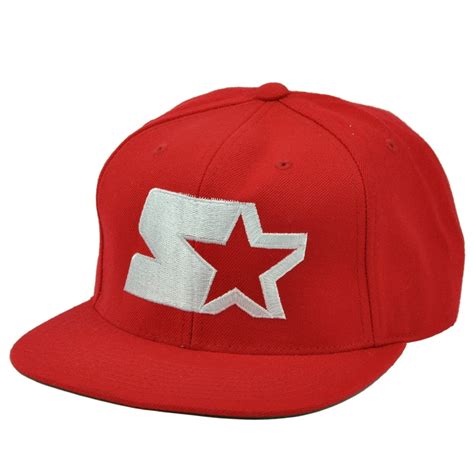 Starter Logo Red Flat Bill Snapback Hat Cap Brand Sport Wear Apparel