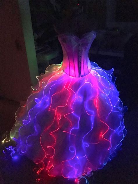 Leds Fiber Dress  Light Up Dresses Pixie Skirt Fiber Optic Dress