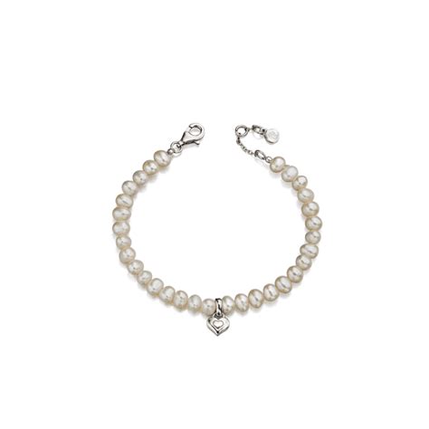 Sterling Silver Marni Freshwater Pearl Bracelet With Heart Charm
