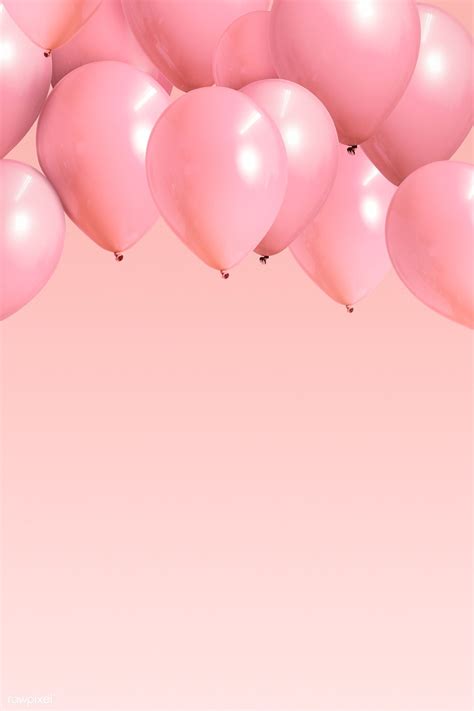 Festive Pastel Pink Balloon Banner Premium Image By