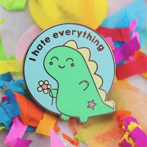 Dinosaur Enamel Pin Enamel Pin Funny Enamel Pin Feminist Etsy Enamel Pin Funny Christmas