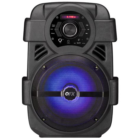 Qfx Portable Bluetooth Rechargeable Party Speaker With 8 In Woofer Fm