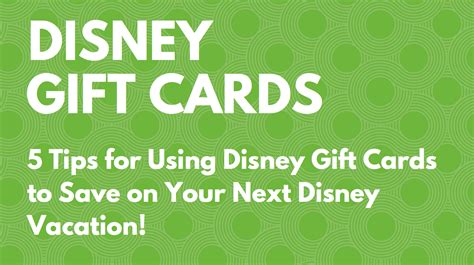 While it may not be instant it's usually 4x points per dollar, with 100 points equal to 10 cents off per gallon the next time you fill up. 5 Tips for Using Disney Gift Cards to Save on Your Next ...