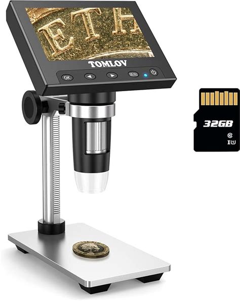 Tomlov Dm4 Coin Microscope 1000x With 43 Screen 720p Lcd Microscope