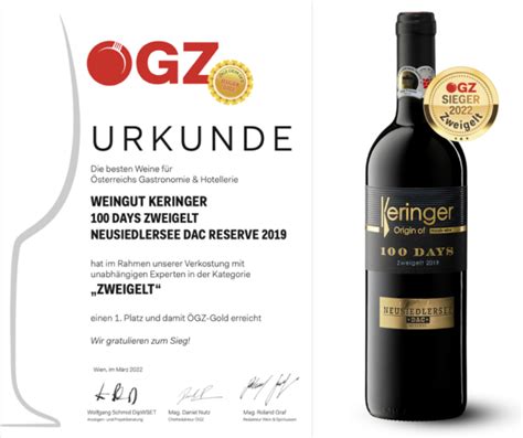 Ögz Gold Für 100 Days Zweigelt 2019 Weingut Keringer Mönchhof