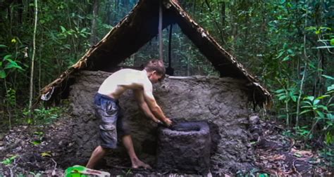 This guy shows you how to build a woodland fortress and make nature