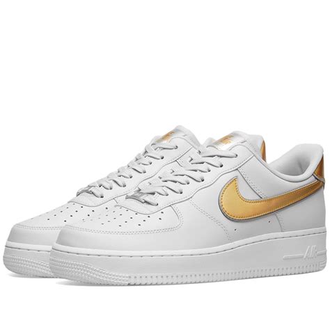 Nike air force 1 high '07 men's shoe. Nike Air Force 1 '07 Metallic W Grey, Gold, White ...
