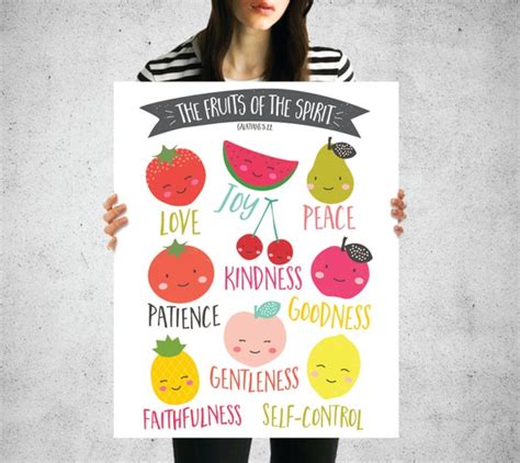 Fruits Of The Spirit Bible Verse Poster Wall Art Printable Etsy Australia