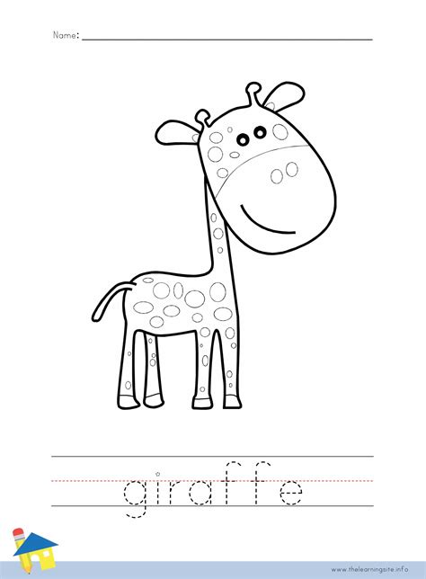 Giraffe Coloring Worksheet The Learning Site